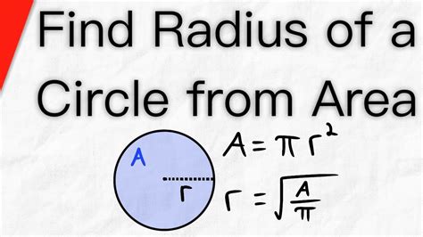 How To Find Radius Of Circle From Area Geometry Youtube