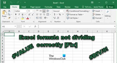 How To Fix Excel Not Dividing Correctly