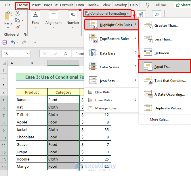 How To Highlight Cells Based On Text In Excel 2 Methods Exceldemy