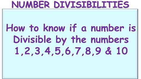 How To Know Numbers That Can Be Divided By 1 2 3 4 5 6 7 8 9 10 Without How To Know Numbers That Can Be Divided By 1 2 3 4 5 6 7 8 9 10 Without