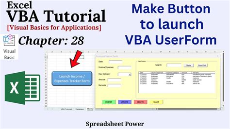 How To Make Button To Launch Userform In Excel Vba Youtube