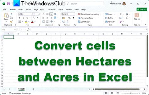 How To Quickly Convert Cells Between Hectares And Acres In Excel