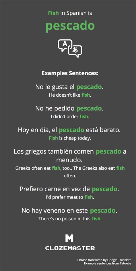 How To Say Fish In Spanish Clozemaster
