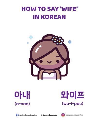 How To Say Wife In Korean Many Ways Learn Korean With Fun Colorful Infographics