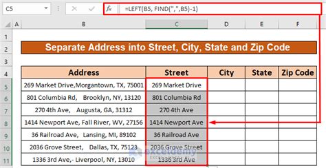 How To Separate Address In Excel