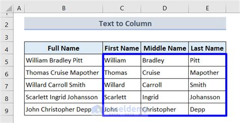 How To Separate First Middle And Last Names In Excel