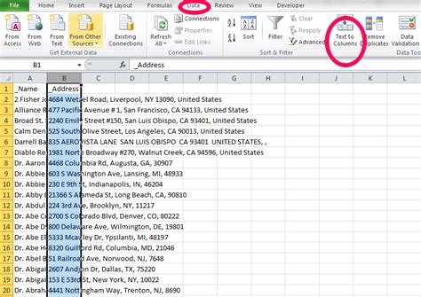 How To Split Apart Addresses In Excel Other Badger Maps