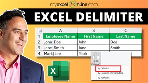 How To Split Data With Excel Delimiter Myexcelonline How To Split Data With Excel Delimiter Myexcelonline