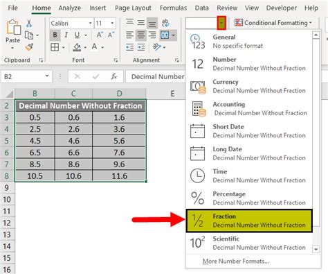 How To Type A Fraction In Excel