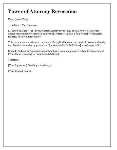 How To Write A Letter To Revoke Power Of Attorney How To Write A Letter To Revoke Power Of Attorney