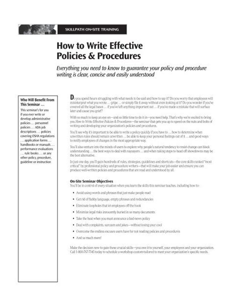 How To Write Effective Policies And Procedures Possibilityobligation5