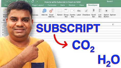 How To Write Subscript In Excel On Mac