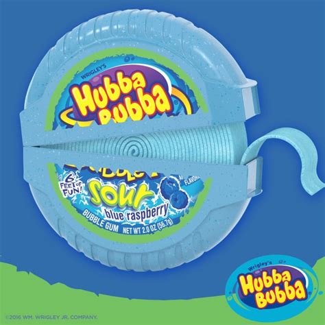 Hubba Bubba Bubble Tape Gum Sour Blue Raspberry Oz 12 Count Long Island Candy Factory