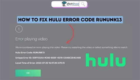 Hulu Error Code Rununk13