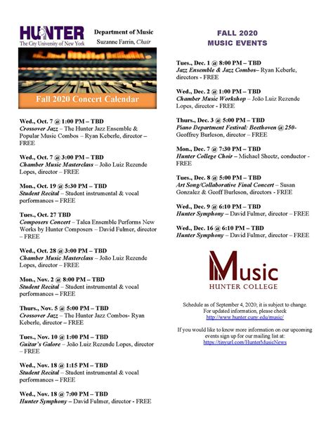 Hunter College Calendar Printable Word Searches