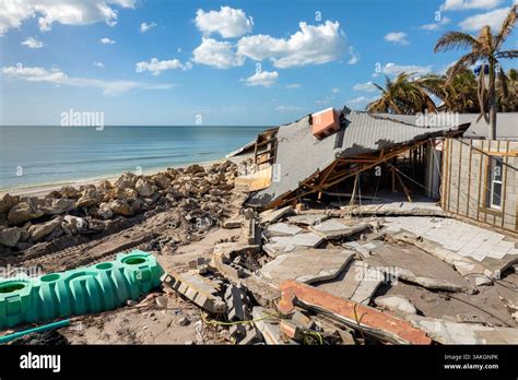 Hurricane Milton Consequences On Manasota Key Florida Destroyed House