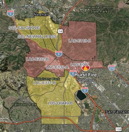Hurst Fire Causes More California Evacuations See Map Hurst Fire Causes More California Evacuations See Map