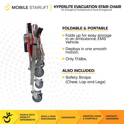 Hyperlite Evacuation Foldable Medical Stair Lift Chair Portable Ems
