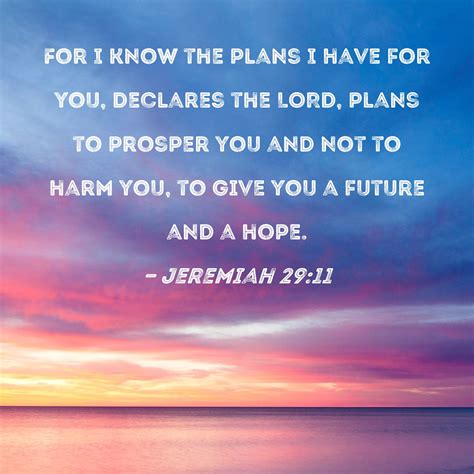 I Have Plans To Prosper You And Plans To Give You A Future Filled With Hope