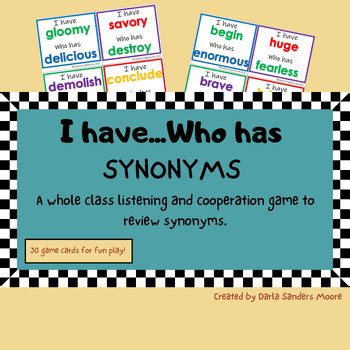 I Have Who Has Synonyms
