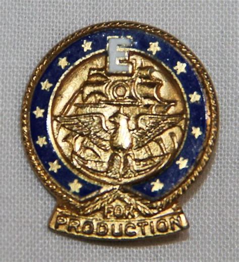 I003 Wwii U S Navy E Award For Production Sterling Lapel Pin B B Militaria