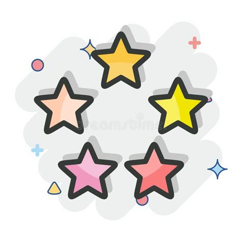 Icon Five Stars Related To Stars Symbol Comic Style Simple Design