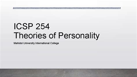 Icsp 254 Theories Of Personality Ppt Download