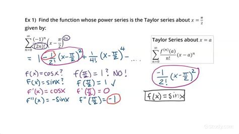 Identifying A Power Series As A Taylor Series For A Function F Centered