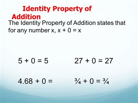 Identity Property Of Addition