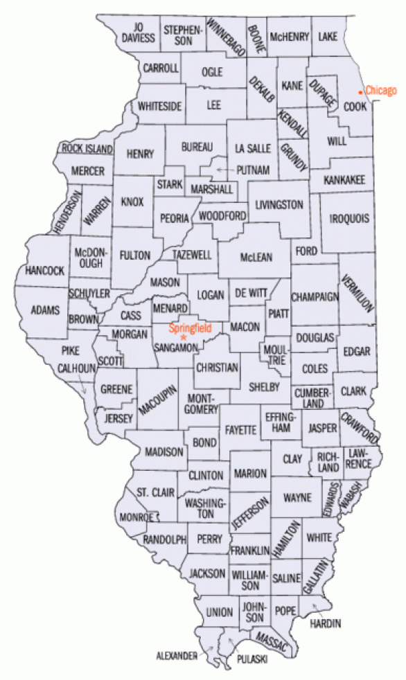 Illinois County Map Lost Dogs Illinois