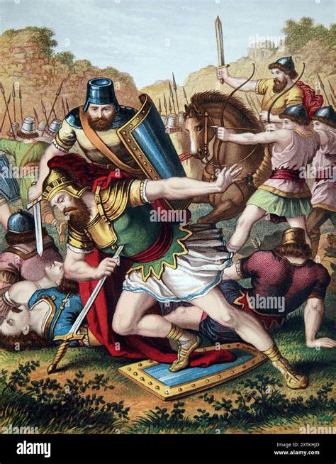 Illustration Of The Death Of Saul Samuel In The Battle Against The