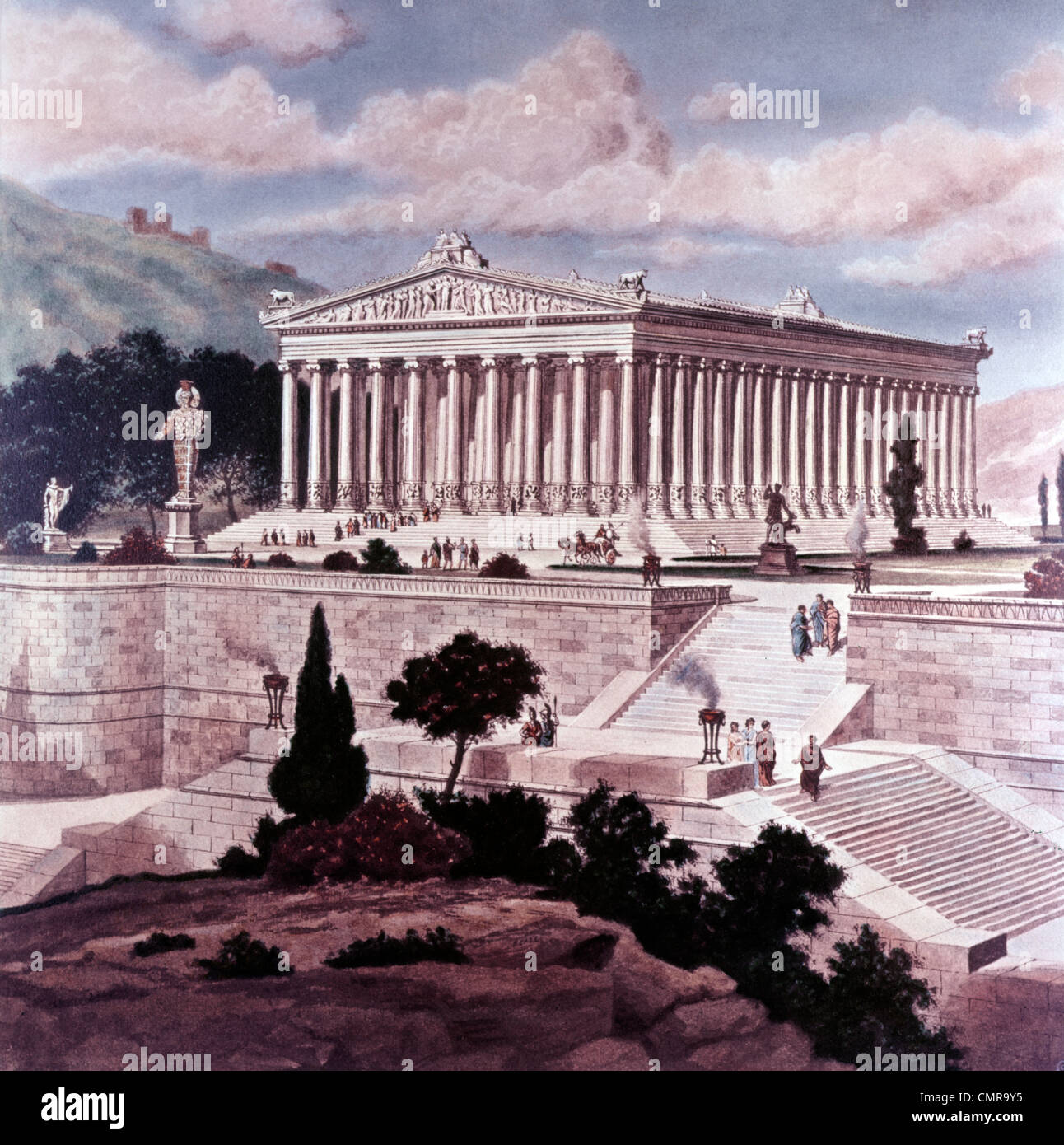 Illustration Seven Wonders Of The Ancient World 550 Bc Temple Of Diana