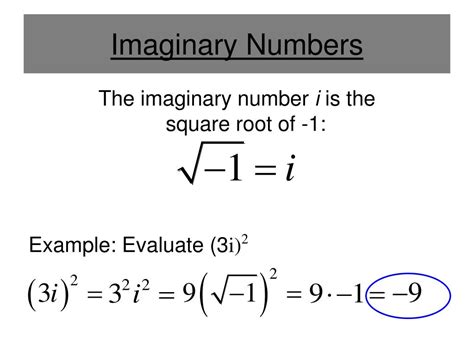 Imaginary Square Roots Of A Negative Real Number Expii