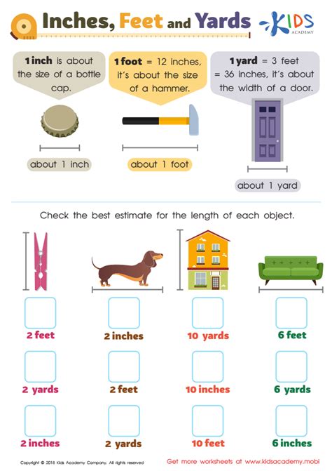 Inches Feet And Yards Printable 2Nd Grade Teachervision