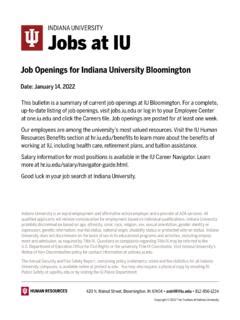 Indiana University Job Openings