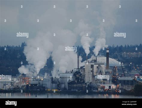 Industrial Pulp Mill In Tacoma Washington Stock Photo Alamy
