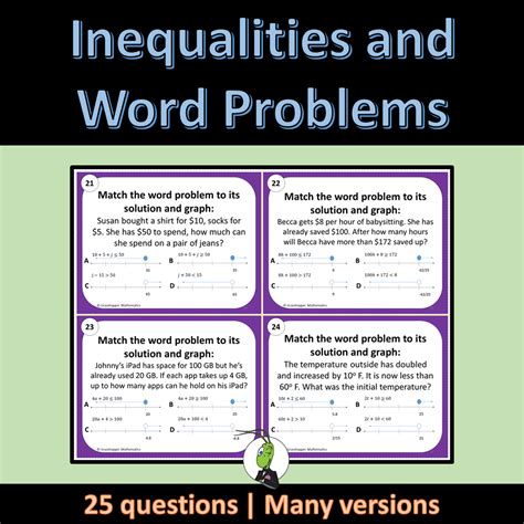 Solving Inequality Word Problems