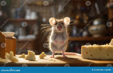 Inquisitive Mouse On The Hunt For Cheese Crumbs Photo Of Mouse Inquisitive Mouse On The Hunt For Cheese Crumbs Photo Of Mouse