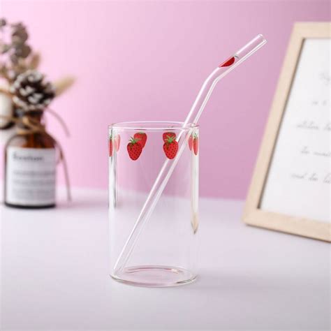 Ins Nana Strawberry Glasses Heat Resistant Coffee Milk Water Cups With Ins Nana Strawberry Glasses Heat Resistant Coffee Milk Water Cups With