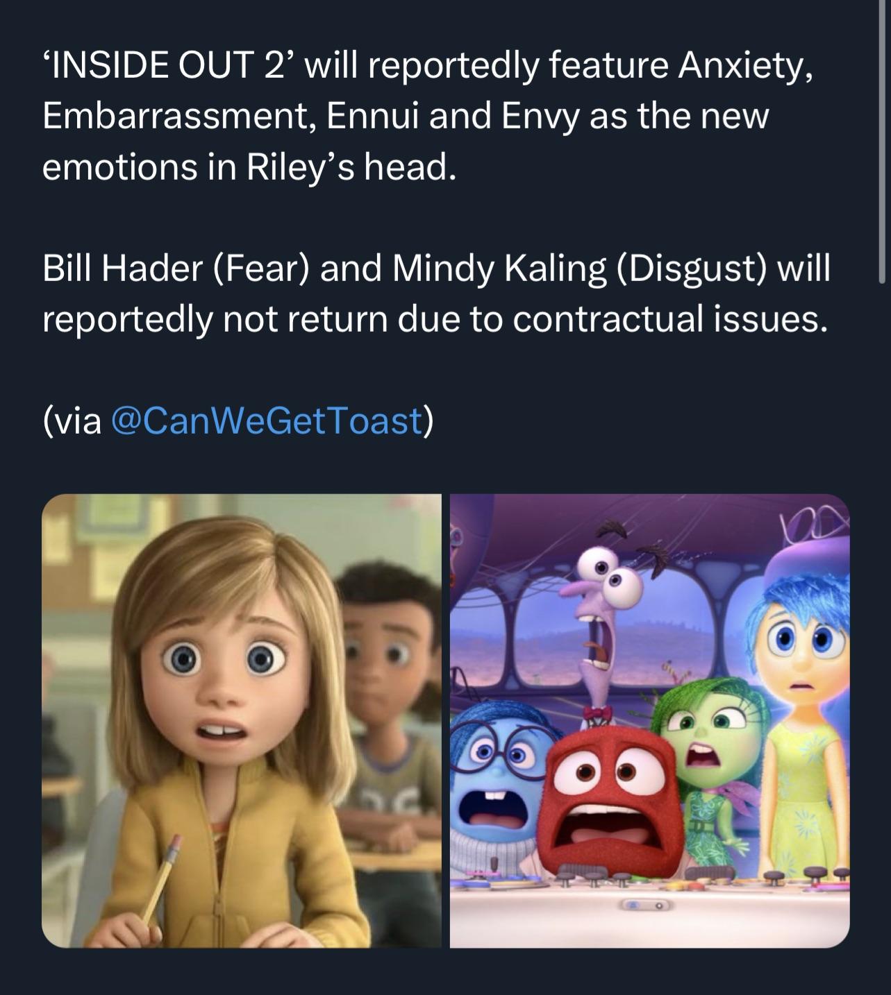 Inside Out 2 New Emotions Names