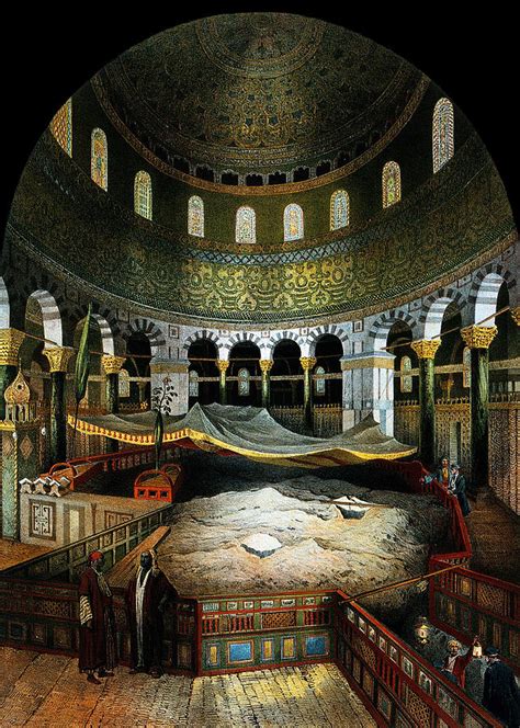 Inside The Dome Of The Rock 1862 By Munir Alawi