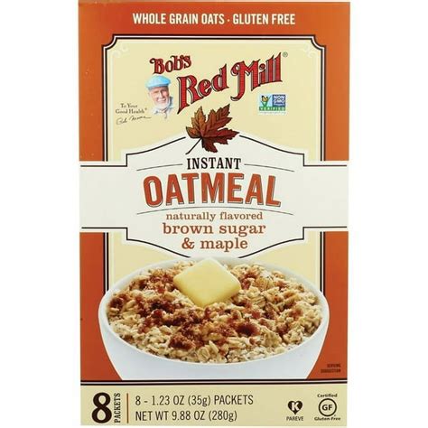 Instant Oatmeal Brown Sugar And Maple Gluten Free 8 Packets Bob S Red Mill Rooftop Hot