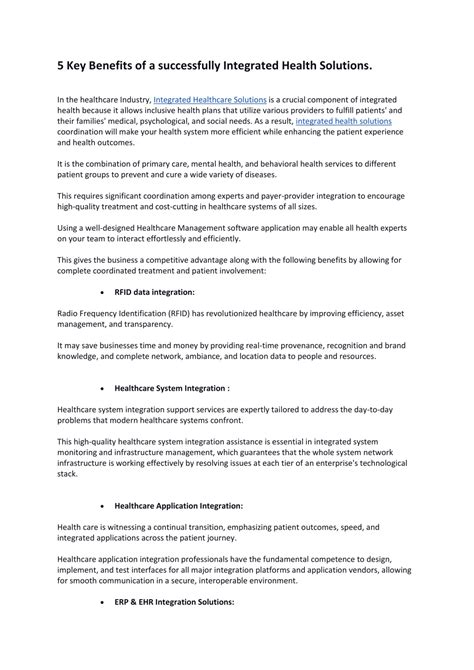 Integrated Health Solutions