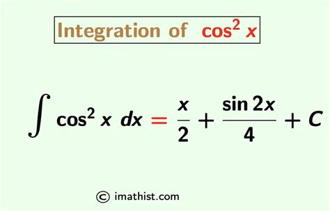 Integration Of Cos Square X Formula Proof Cos 2X Integration Imath