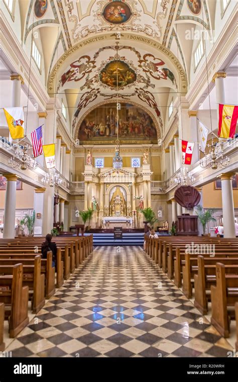 Interior Of Cathedral Basilica Of Saint Louis In New Orleans La
