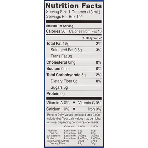 International Delight French Vanilla Coffee Creamer Nutrition Facts International Delight French Vanilla Coffee Creamer Nutrition Facts