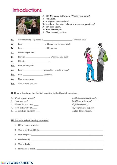 Introducing Yourself Interactive And Downloadable Worksheet You Can Do