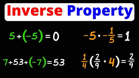 Inverse Property Of Numbers Definition Formula And Solved Examples