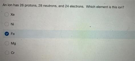 Iron Ion with 26 Protons and 24 Electrons