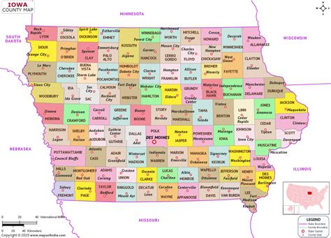 Iowa Map Map Of Iowa Ia State With County